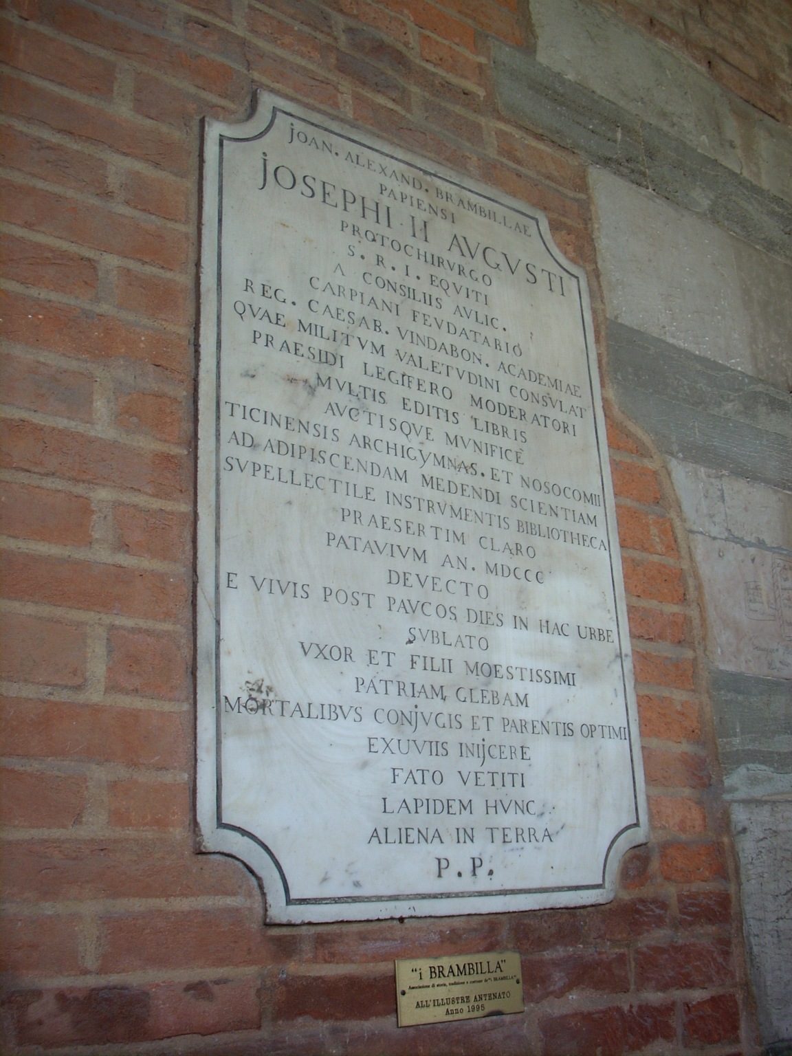 Giovanni Alessandro Brambilla memorial tablet, Padua - 02.JPG